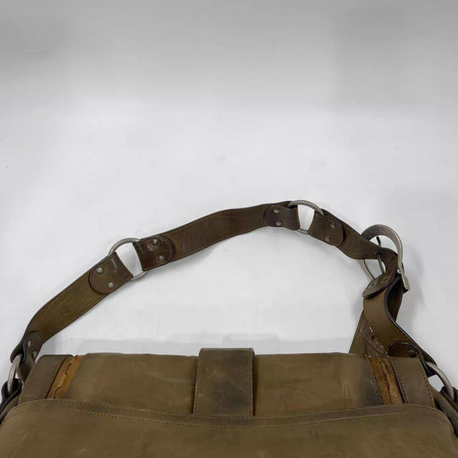 Dior Vintage Gaucho Large Brown Leather Crossbody Bag 36cm