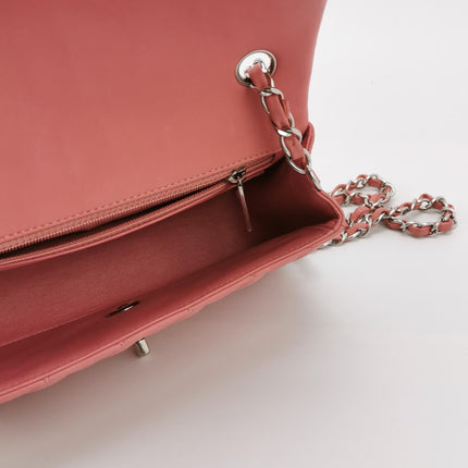 Chanel Classic Flap Mini 2016 Pink Lambskin Leather Silver Hardware