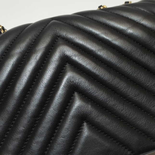 Sold Chanel Classic Flap Rectangular Mini Chevron Quilted Calfskin Leather Black