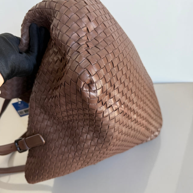 Bottega Veneta Cesta Shopper Tote Intrecciato Milk Chocolate Brown Leather Large 50cm