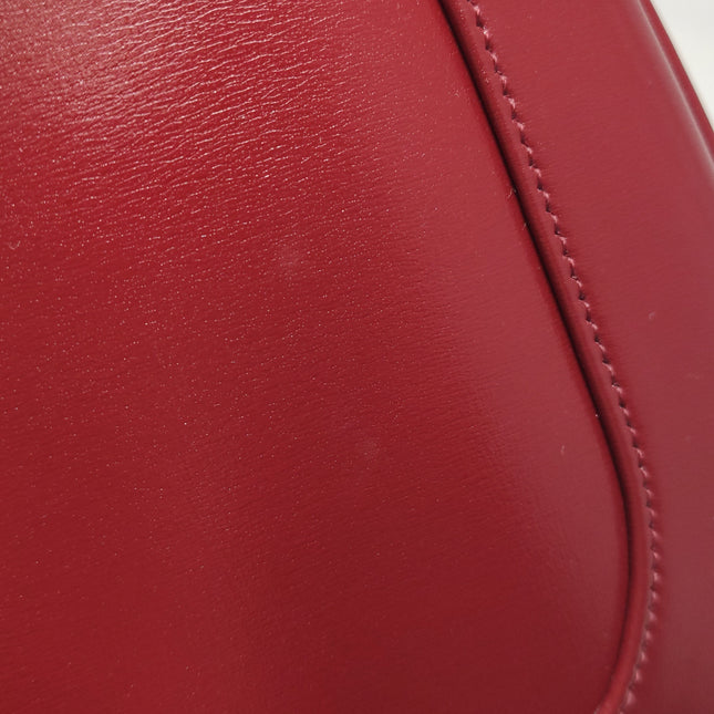 Gucci Jackie 1961 Red Burgundy Leather Bag Small with Adjustable Strap Gold Piston Lock