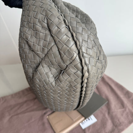 Bottega Veneta Belly Hobo Intrecciato Grey Leather Medium 40cm