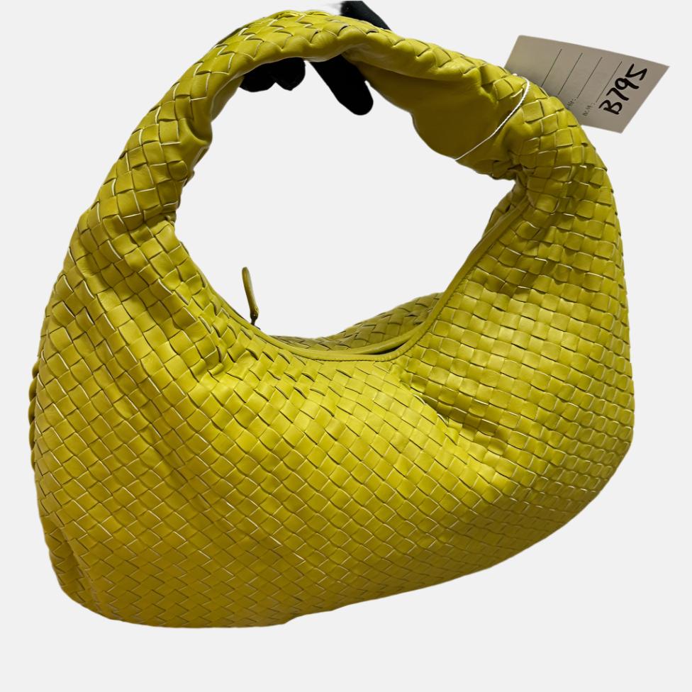 Bottega Veneta Veneta Hobo Medium Yellow Intrecciato Leather Bag 47cm-Luxbags