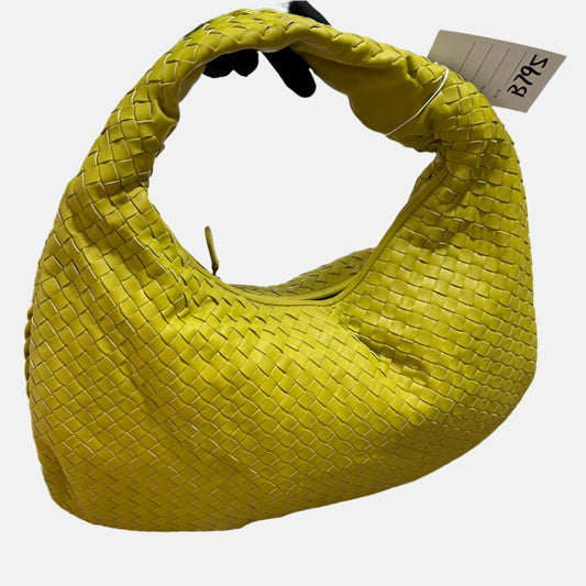 Bottega Veneta Veneta Hobo Medium Yellow Intrecciato Leather Bag 47cm-Luxbags