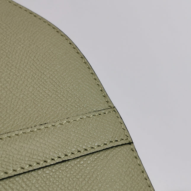 Dior Saddle Medium 2022 Mint Green Grained Leather Handbag with Leather Strap