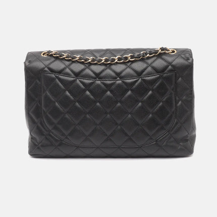 Chanel Classic Flap Maxi 2009 Black Caviar Leather Single Flap with Gold Hardware