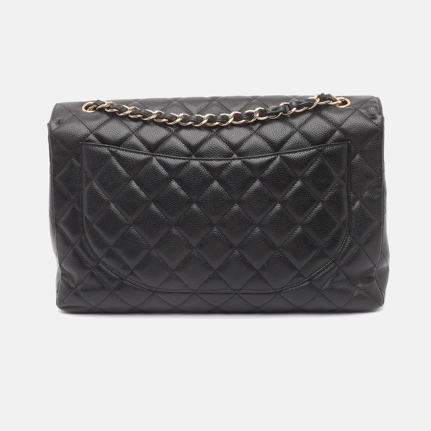 Sold Chanel Classic Flap Maxi 2009 Black Caviar Leather Single Flap with Gold Hardware