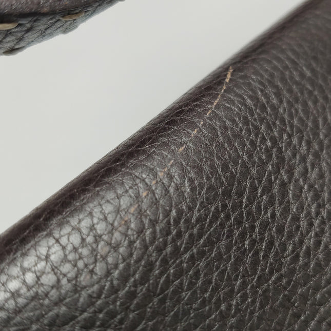 Fendi Baguette Selleria Calfskin Leather Brown Shoulder Bag