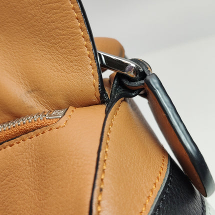 Loewe Puzzle Small Black White Brown Stripes Crossbody Bag