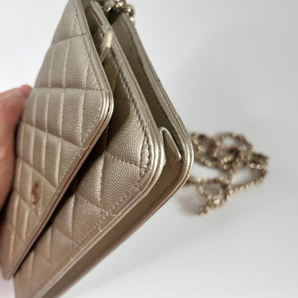 Sold Chanel Wallet On Chains WOC Timeless/ Classic Gold Caviar Leather