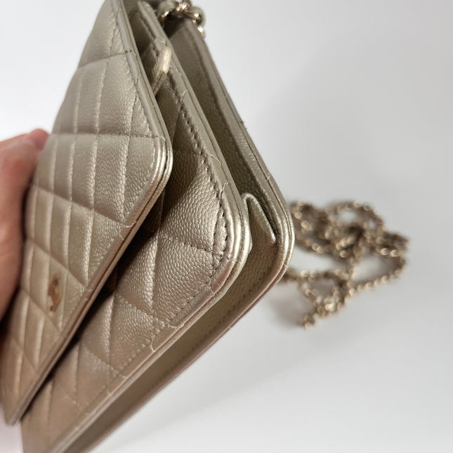 Sold Chanel Wallet On Chains WOC Timeless/ Classic Gold Caviar Leather