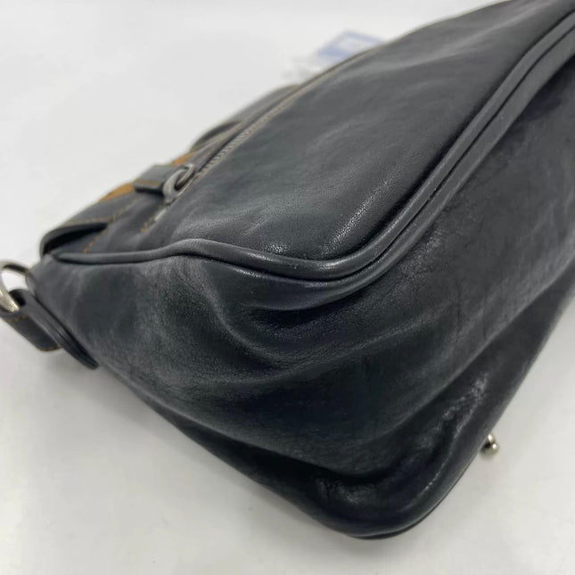 Sac bandoulière Dior Vintage Gaucho mini en cuir noir