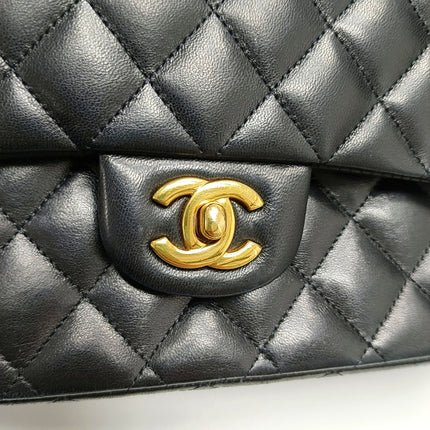 Chanel Classic Flap Medium Black Lambskin Leather Gold Hardware 2009-2010