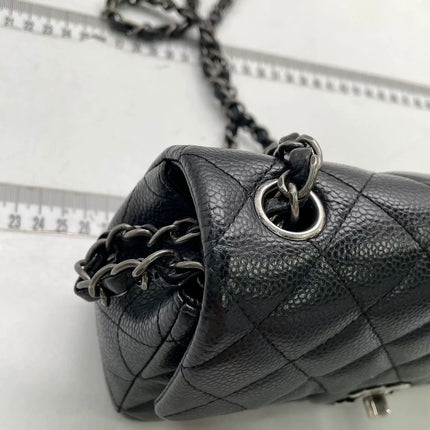 Chanel Classic Flap Mini Black Caviar Silver Hardware 2015-2016
