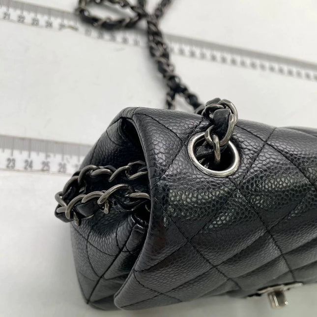 Chanel Classic Flap Mini Black Caviar Silver Hardware 2015-2016