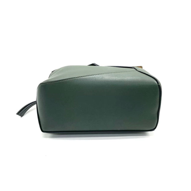 Loewe Puzzle Edge Braided Handle Small Dark Green Nappa Calfskin leather Crossbody bag