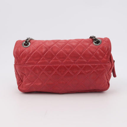 Chanel Shiva Flap Bag Distressed Pink Aged Calfskin Leather Antiqued Silver Hardware