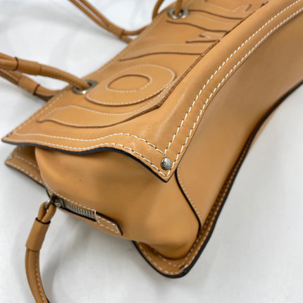 Loewe Anagram Love Logo Shopper Tote Camel Beige Medium 33cm