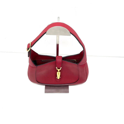 Gucci Jackie 1961 Small Red Pebbled Leather Shoulder Bag