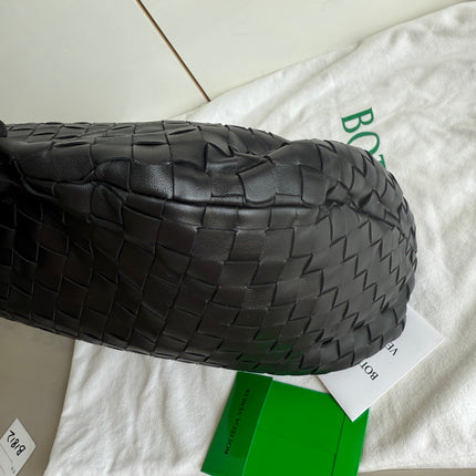 Bottega Veneta Jodie Small Black Lambskin Leather Silver Hardware