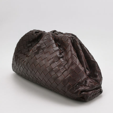 Bottega Veneta Pouch Large Intrecciato Wine Burgundy Calfskin Leather