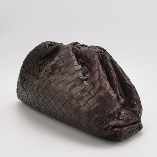 Bottega Veneta Pouch Large Intrecciato Wine Burgundy Calfskin Leather