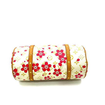 Louis Vuitton x Takashi Murakami Papillon 28 Cherry Blossom White Monogram Handbag