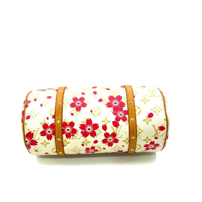 Louis Vuitton x Takashi Murakami Papillon 28 Cherry Blossom White Monogram Handbag