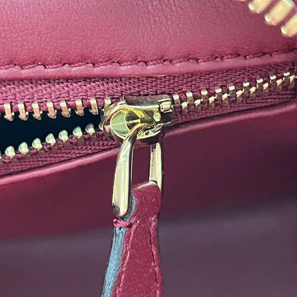 Loewe Amazona 36 Medium Burgundy Leather Dragon Lock Gold-tone Hardware