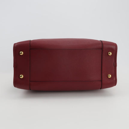 Loewe Amazona 36 Medium Burgundy Leather Dragon Lock Gold-tone Hardware