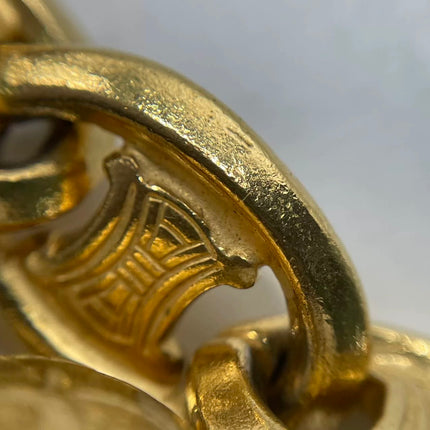 Celine 1990s Vintage Gold-tone Triomphe Planet Link Charm Bracelet