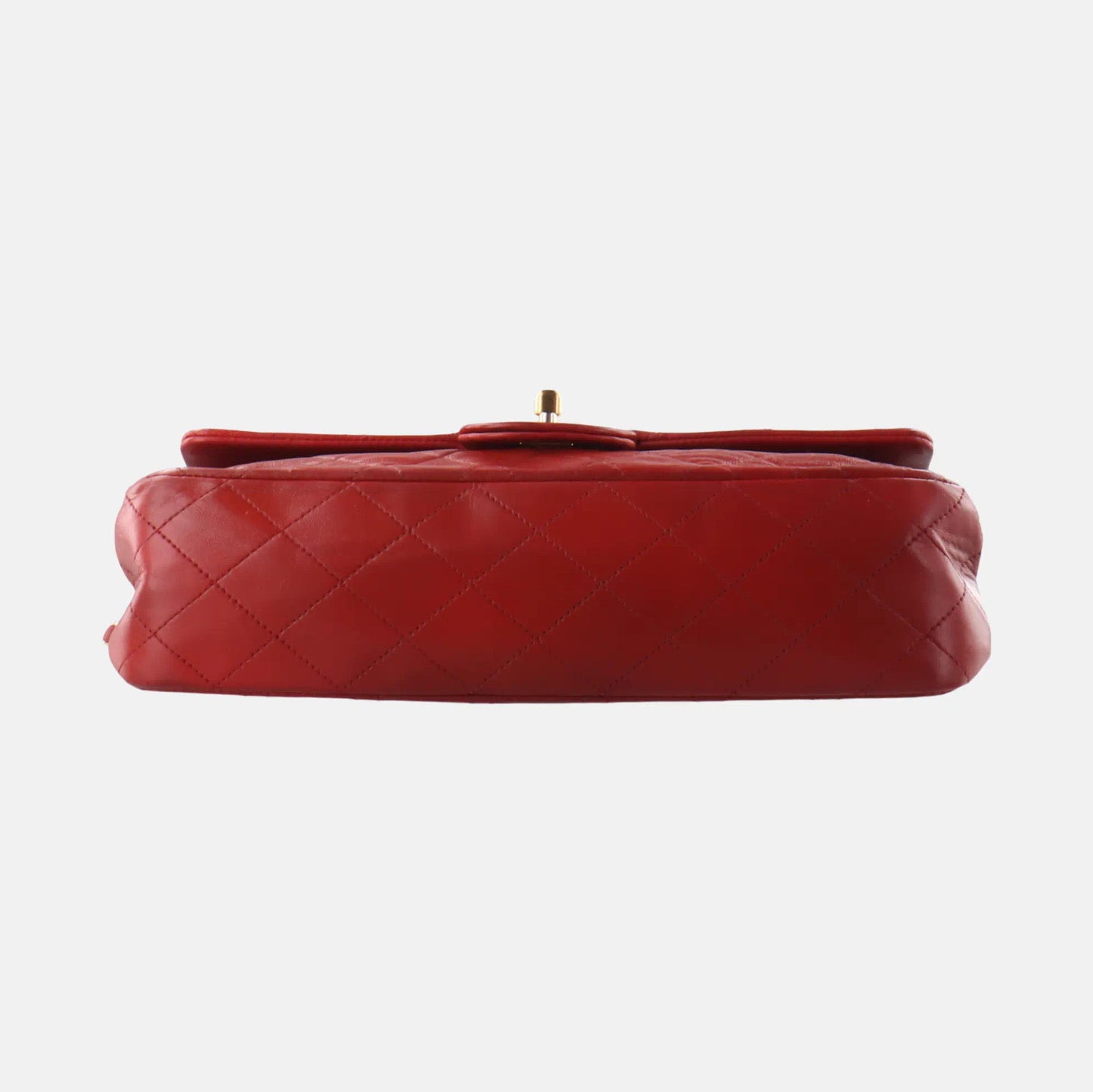 Sold Chanel Classic Flap Vintage 1989 Red Lambskin Leather with 24k Gold Hardware