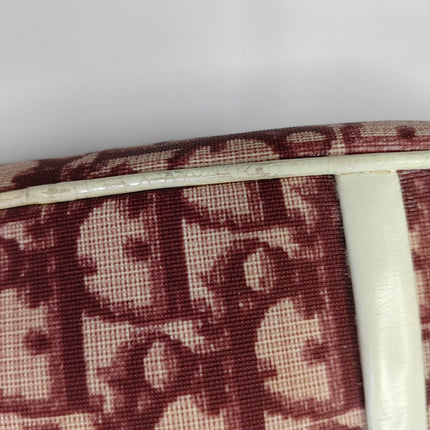 Dior No. 1 Trotter Pochette Clutch Red Oblique Canvas White Patent Leather
