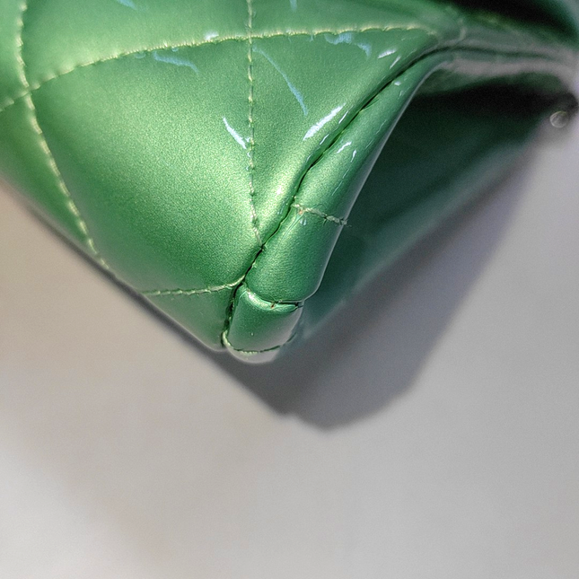 Chanel Envelope Clutch with Chains 2013 Shoulder Bag Apple Green Patent Leather