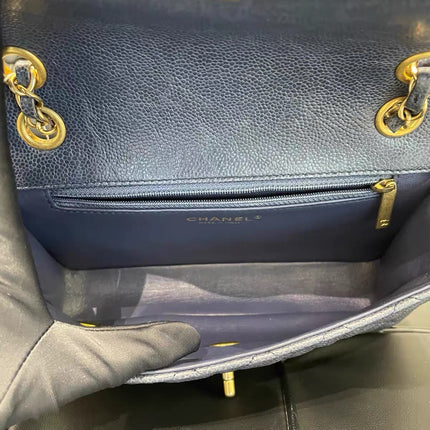 Chanel Paris Limited Small Navy Caviar Leather Gold Hardware 2015-16
