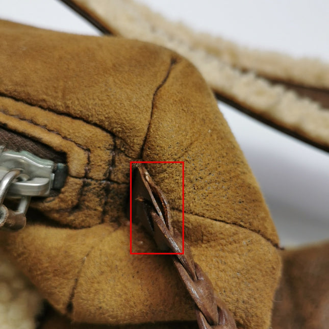 Dior Flight Medium Brown Shearling Leather with Orange Tag Shoulder Bag