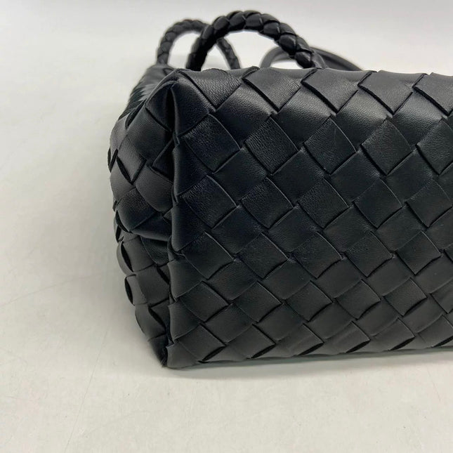 Bottega Veneta Andiamo Medium Black Intrecciato Leather Handbag