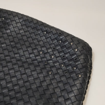 Bottega Veneta Intrecciato Hobo Bag Medium Black leather with Metal Studs 40cm