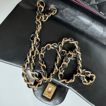 Chanel Classic Flap Jumbo Black Lambskin Leather Single Flap Gold Hardware 2009-2010