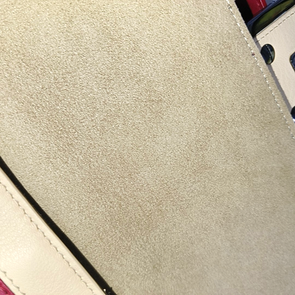 Fendi Baguette 1997 Re-edition Bird Motif Fur Leather Beige Shoulder bag
