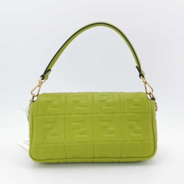 Sold Fendi Baguette Lambskin Leather Crossbody Bag Medium Lime Green