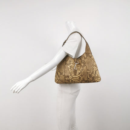 Gucci Jackie Vintage Camel Python Leather Rare