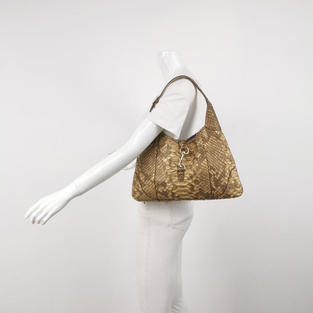 Gucci Jackie Vintage Camel Python Leather Rare