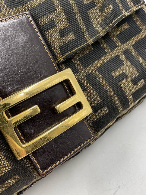 Sold Fendi Baguette Classic Zucca Print Monogram Gold-tone Hardware