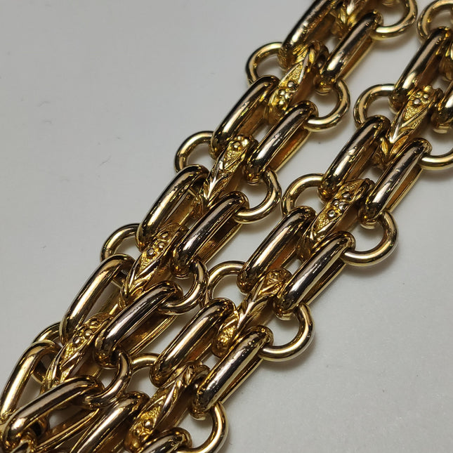 Chanel Classic Flap Small Vintage Navy Fabric 24k Gold Hardware Linked Chain Strap