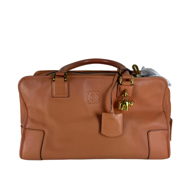 Loewe Amazona Medium 36 Light Coral Leather With Strap Goat Animal Lock-Luxbags