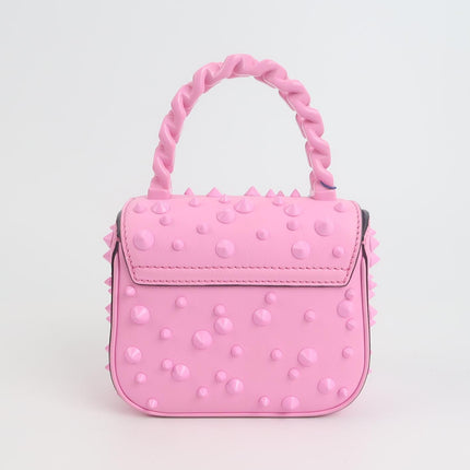 Versace La Medusa Mini Pink Studded Top Handle Bag