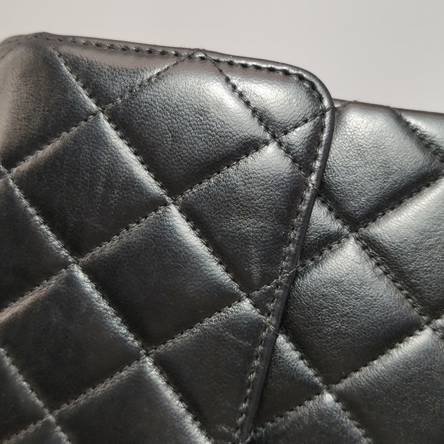 Chanel Double Sided Small Classic Flap Black Lambskin Leather 24k Gold Hardware, 1996-1997