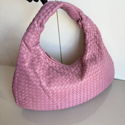 Bottega Veneta Veneta Hobo Medium Bubblegum Pink Intrecciato Leather Bag 48cm