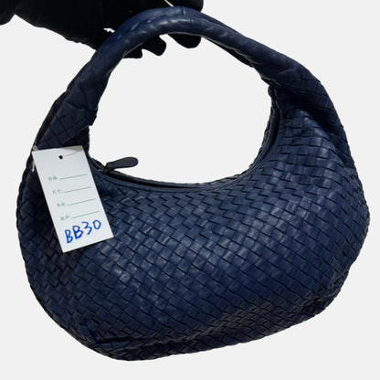 Bottega Veneta Belly Hobo Intrecciato Lambskin Leather Navy Medium 40cm-Luxbags